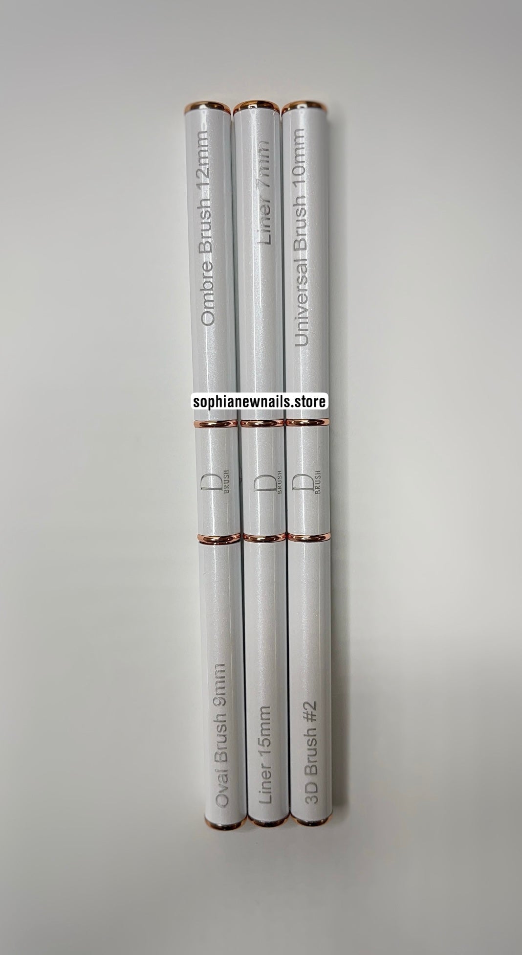 3-Piece Nail Art Brush Set – 6 Versatile Tips