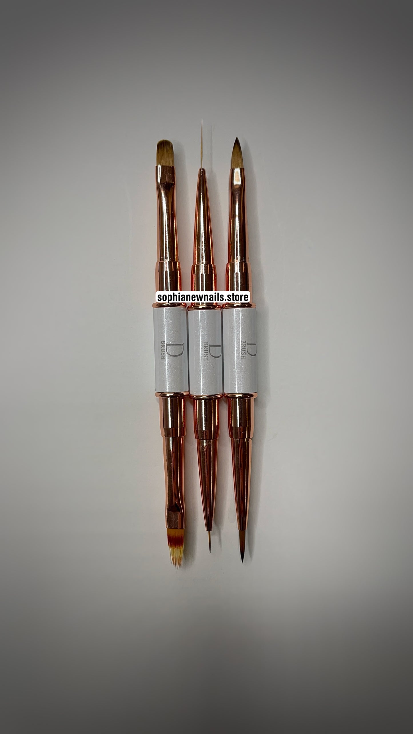 3-Piece Nail Art Brush Set – 6 Versatile Tips