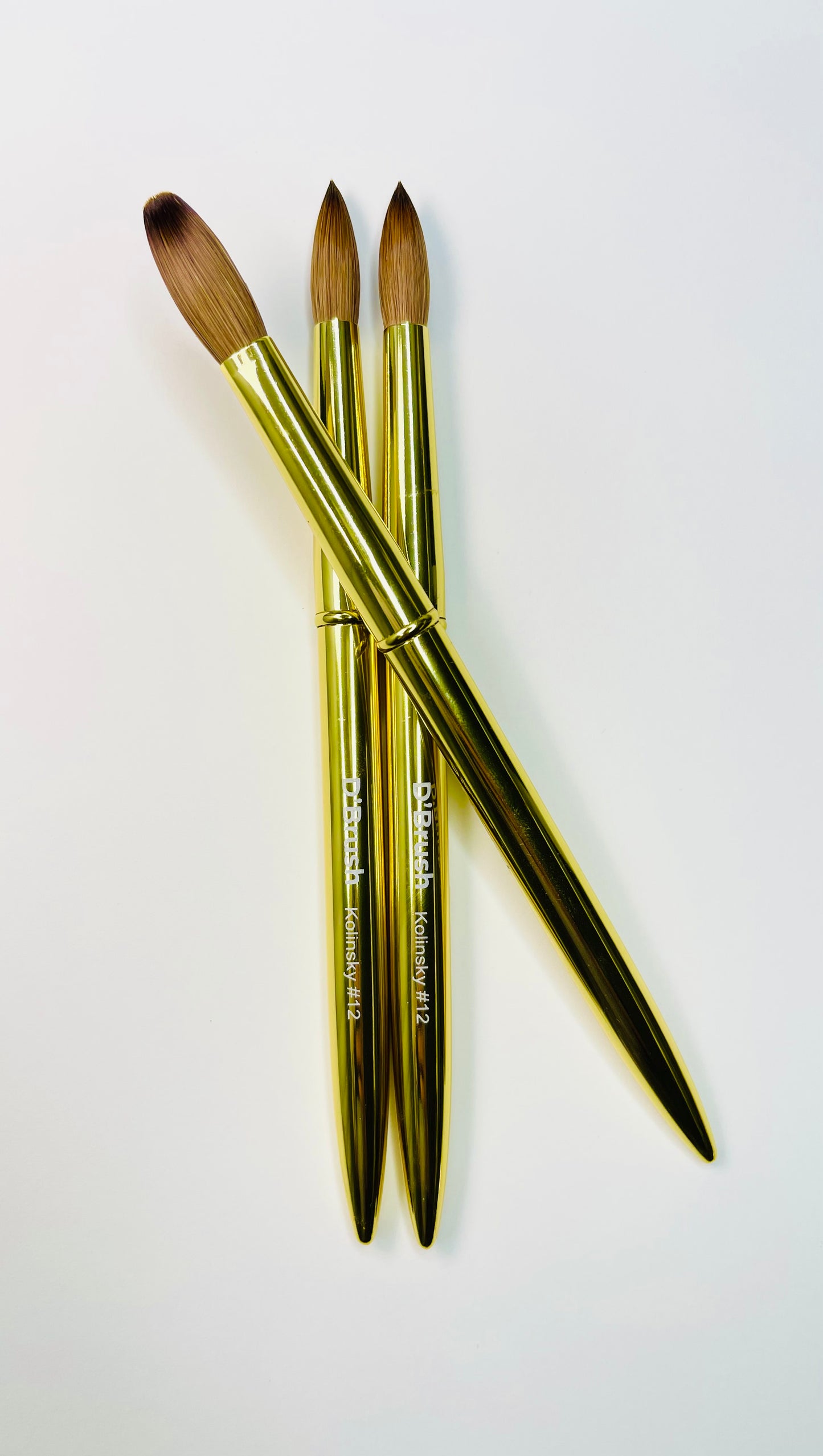 D’Brush Gold – 100% Kolinsky Acrylic Brush #12