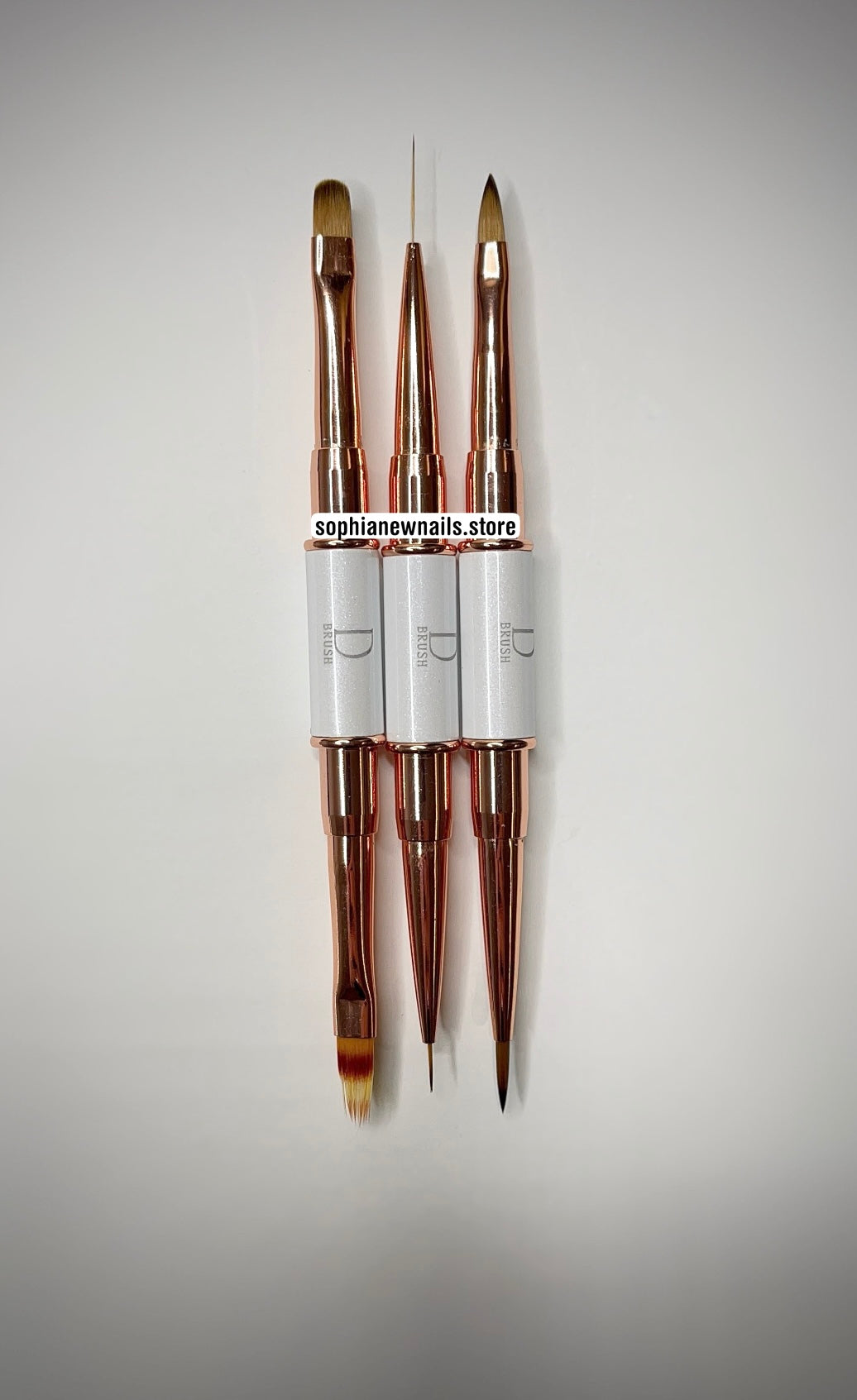 3-Piece Nail Art Brush Set – 6 Versatile Tips