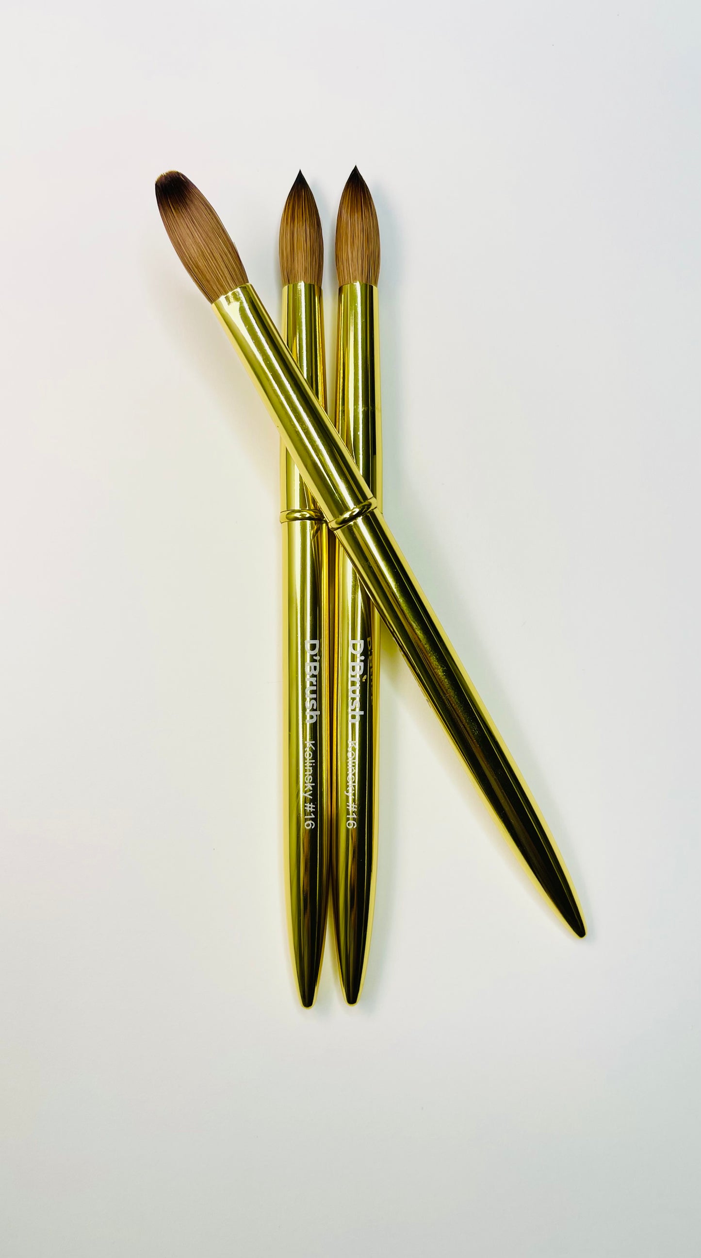 D’Brush Gold – 100% Kolinsky Acrylic Brush #16